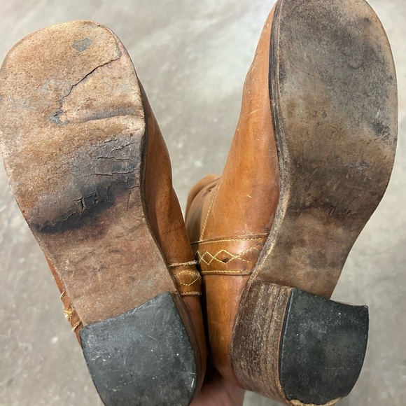 Vintage 70s campus Brown Leather Women's Boots - Picture 6 of 12